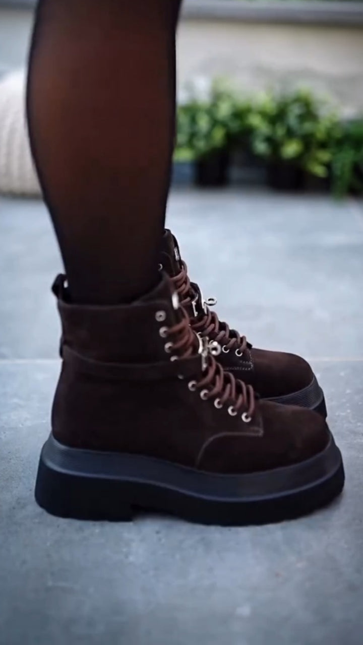 Chunky Platform Leather Boots