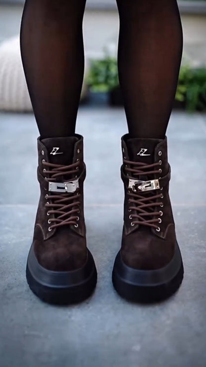 Chunky Platform Leather Boots