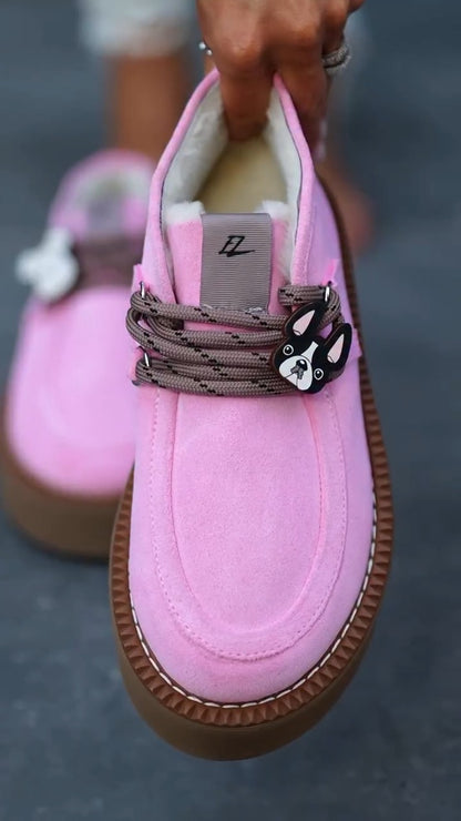 Pink Platform Buckle Boots