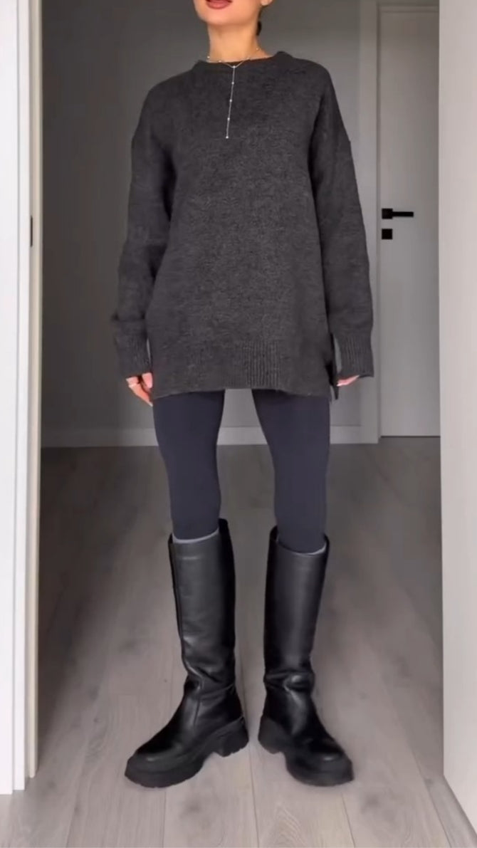 Oversized Charcoal Knit Sweater