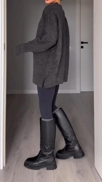 Oversized Charcoal Knit Sweater