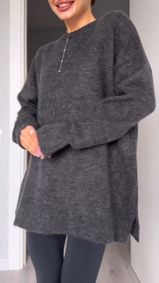 Oversized Charcoal Knit Sweater
