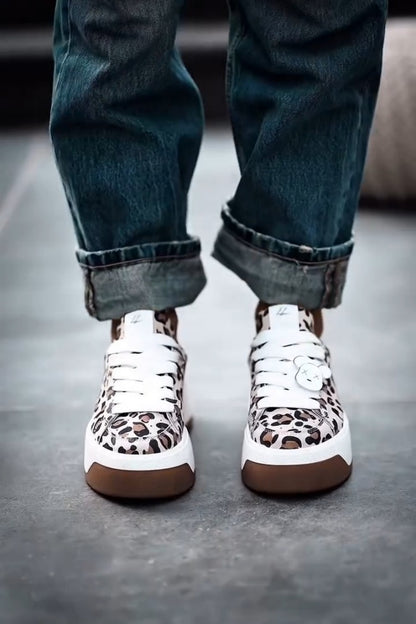 Leopard Print Platform Sneakers