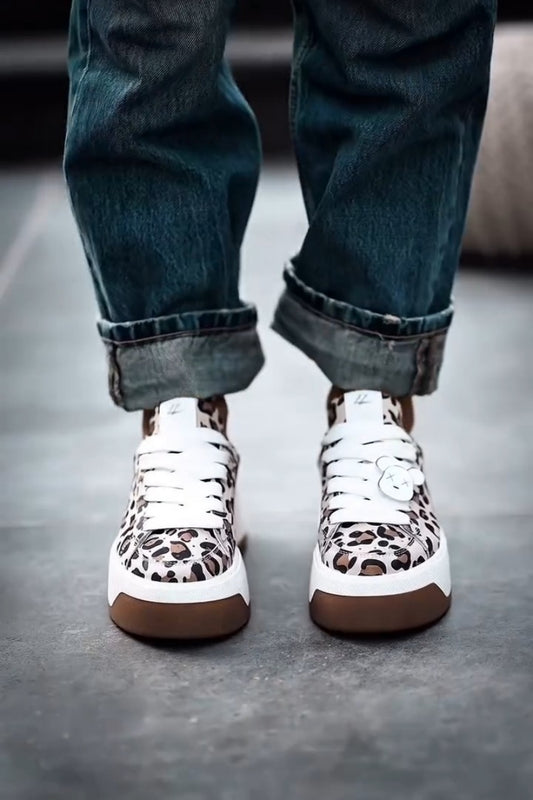 Leopard Print Platform Sneakers