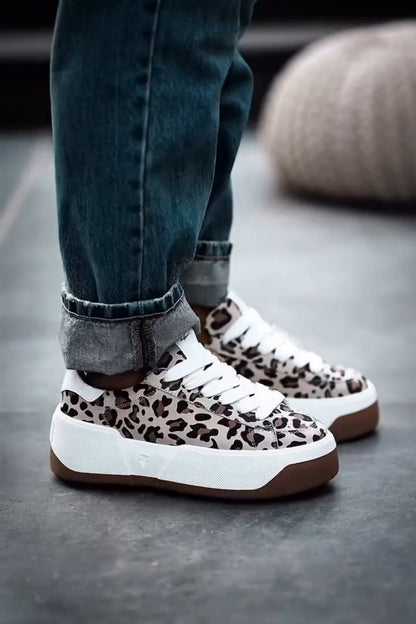 Leopard Print Platform Sneakers