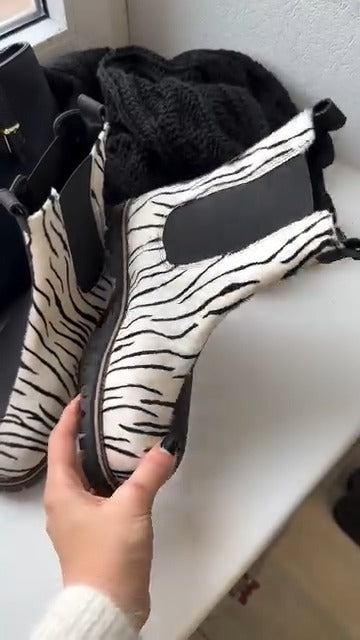 Zebra Print Ankle Boots