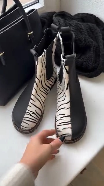 Zebra Print Ankle Boots