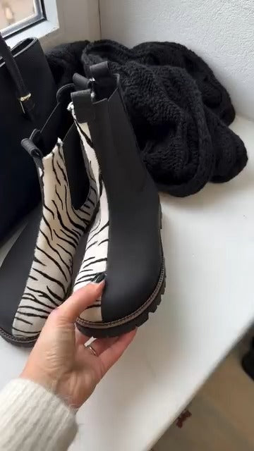 Zebra Print Ankle Boots