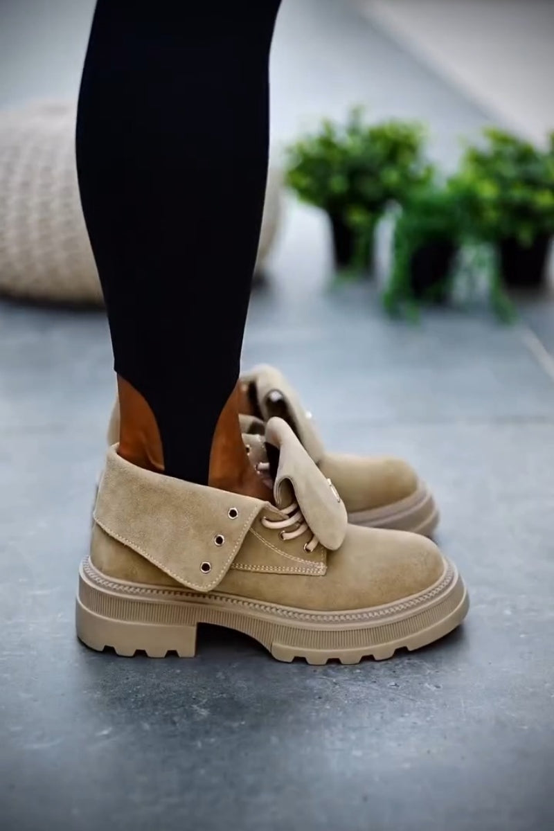 Velcro-Front Ankle Boots