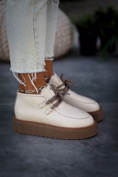 Shearling-Lined Moc Toe Boots