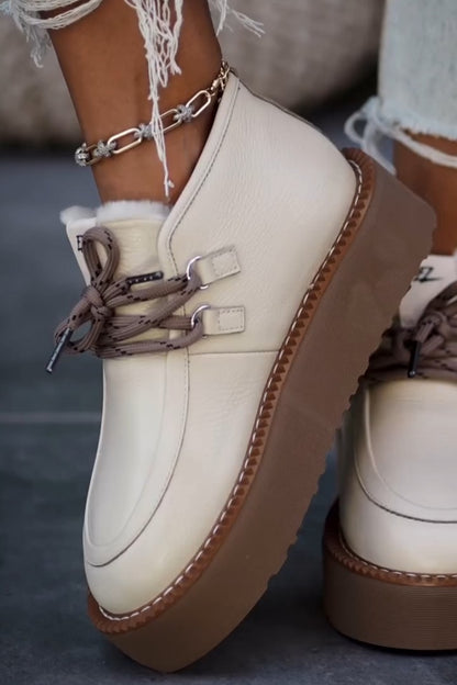 Shearling-Lined Moc Toe Boots