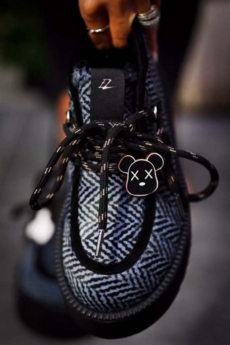 Wave-Pattern Platform Sneakers