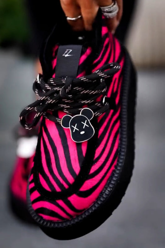 Pink Zebra Print Platform Boots