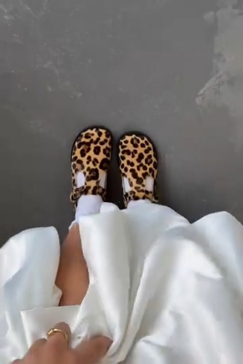 Leopard Print Mary Janes
