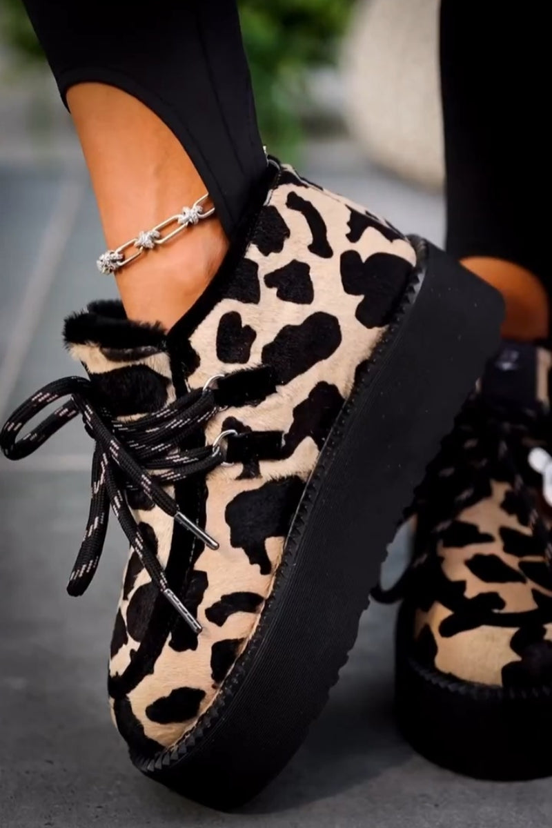 Leopard Print Platform Sneakers