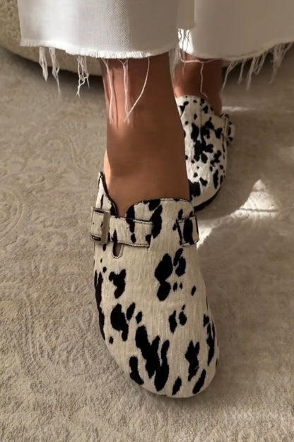 Dalmatian-Print Suede Mules