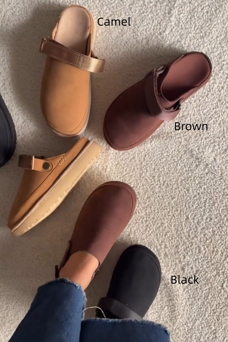 Brown Strapped Ring-Detail Derby Boots