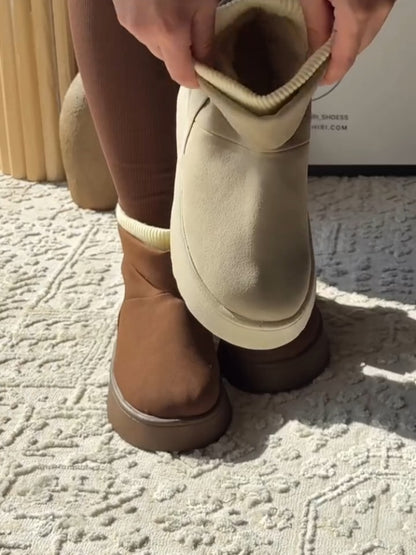 Brown High-Top Slipper Boots