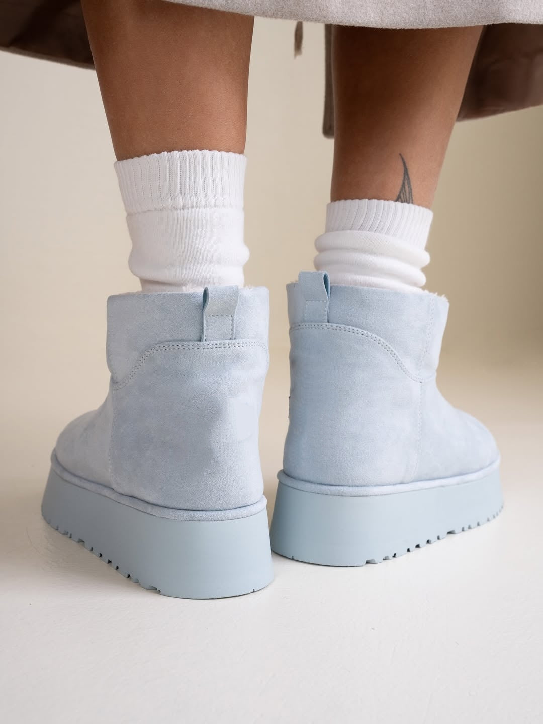 Powder Blue Shearling-Linish Boots