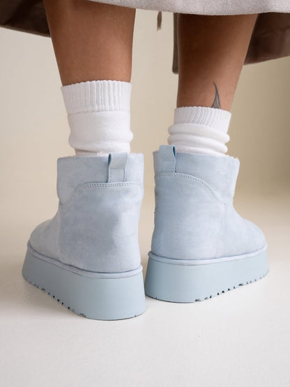 Powder Blue Shearling-Linish Boots