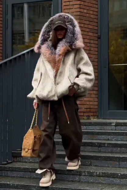 Oversized Fur Coat With Luxurious Hood