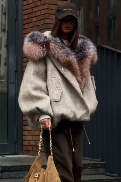 Oversized Fur Coat With Luxurious Hood