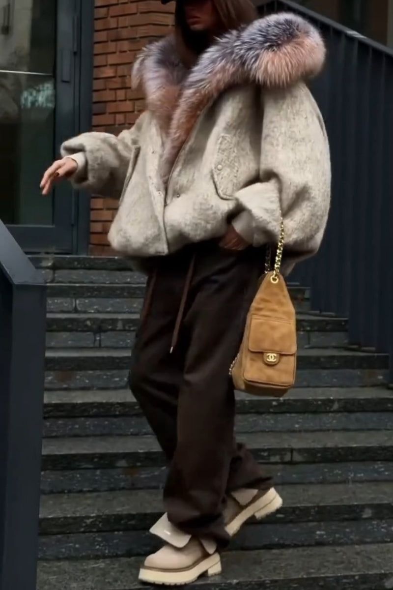 Oversized Fur Coat With Luxurious Hood