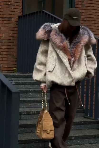Oversized Fur Coat With Luxurious Hood
