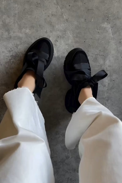 Platform Sneakers With Ribbon LacesPlatform Sneakers With Ribbon Laces