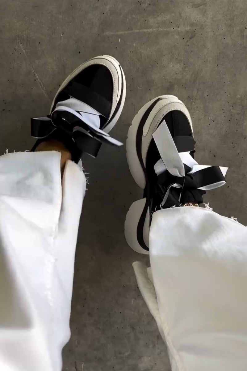 Platform Sneakers With Ribbon LacesPlatform Sneakers With Ribbon Laces