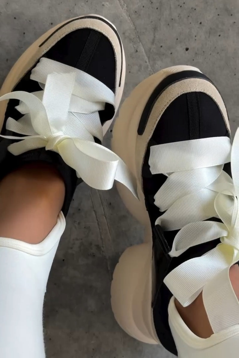 Platform Sneakers With Ribbon LacesPlatform Sneakers With Ribbon Laces