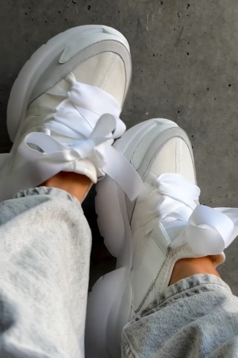 Platform Sneakers With Ribbon LacesPlatform Sneakers With Ribbon Laces
