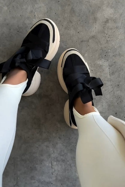Platform Sneakers With Ribbon LacesPlatform Sneakers With Ribbon Laces
