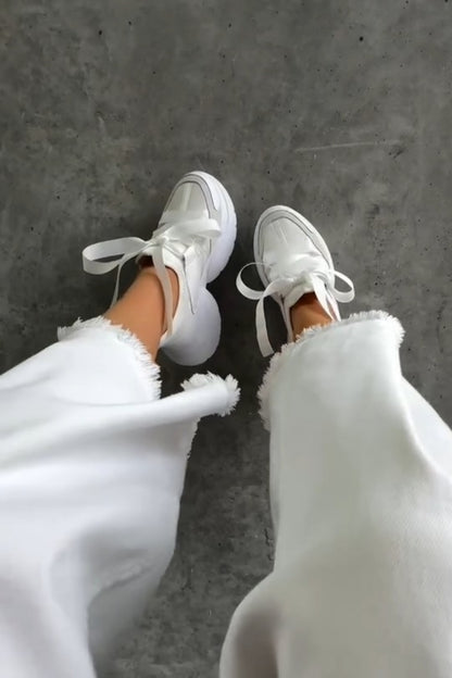 Platform Sneakers With Ribbon LacesPlatform Sneakers With Ribbon Laces