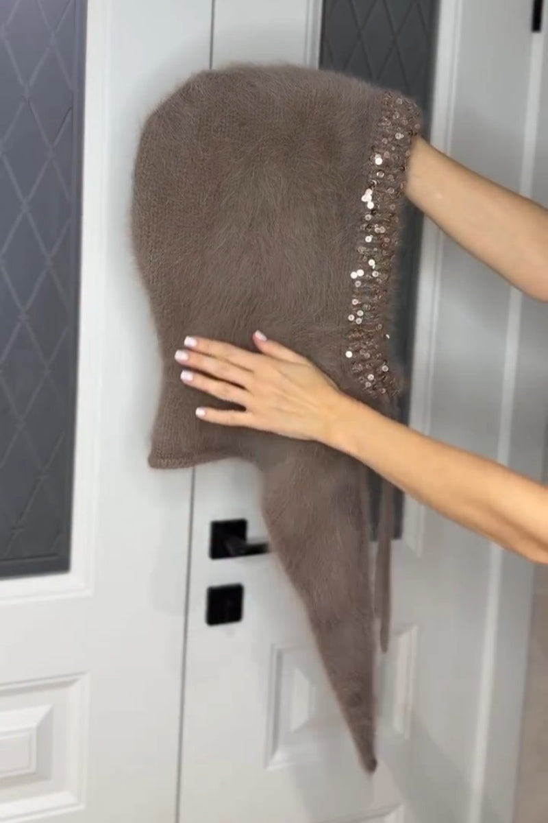 Embellished Fuzzy Hooded Set