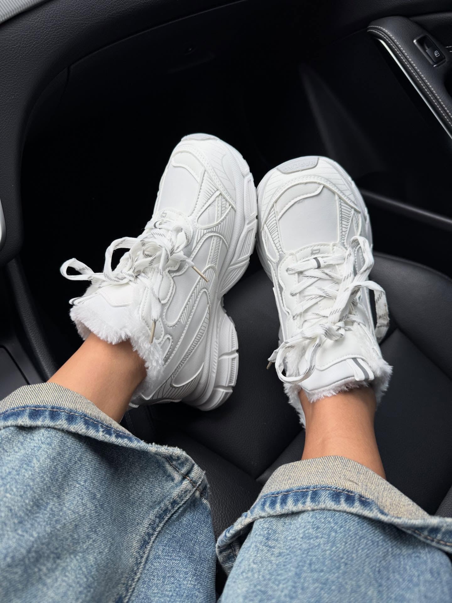 Platform Sneakers With Faux Fur Lining