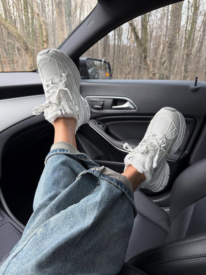 Platform Sneakers With Faux Fur Lining