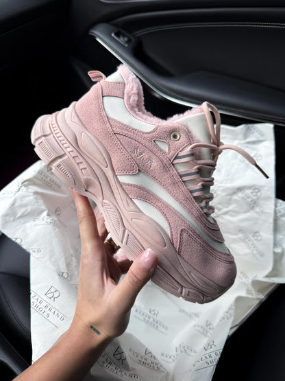 Platform Sneakers With Faux Fur Lining