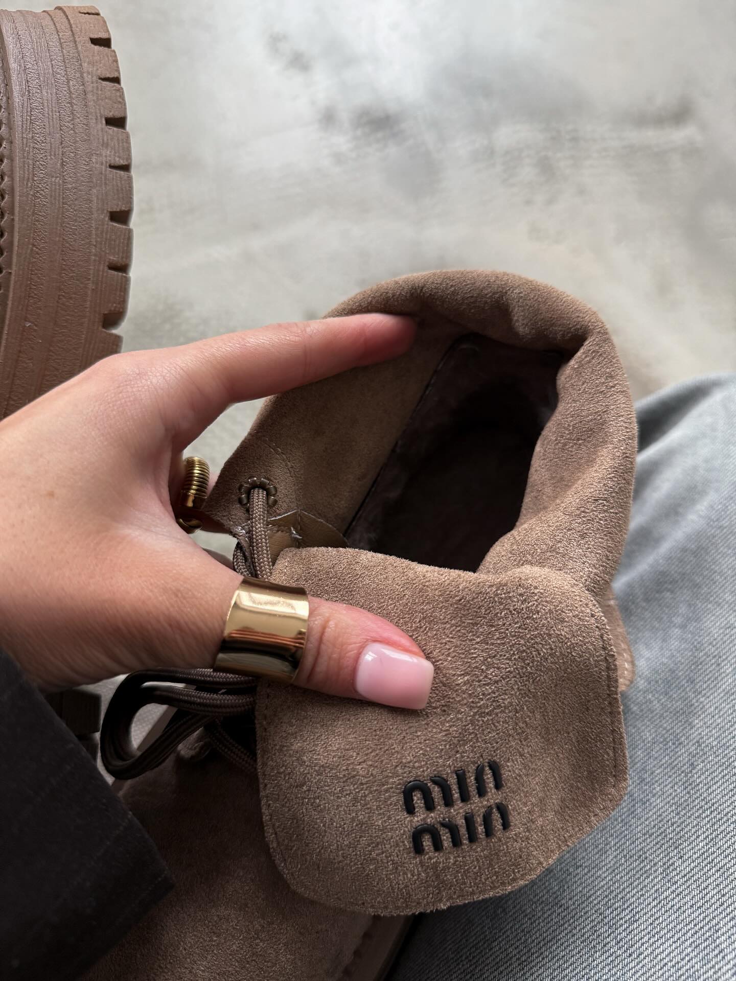 Suede Boots With Cushioned Fold-Over Collar