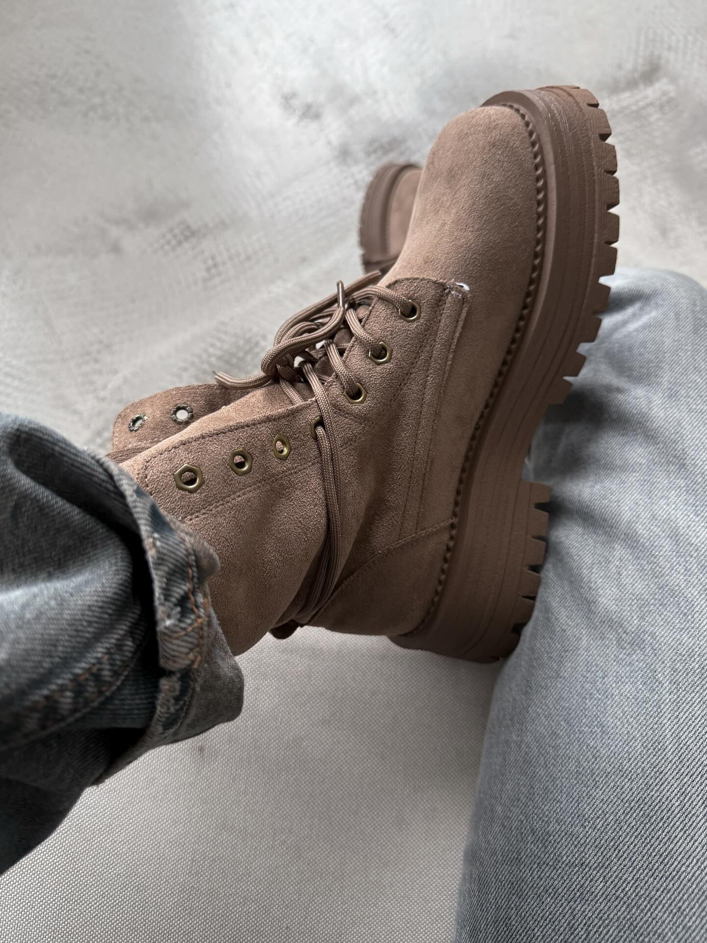 Suede Boots With Cushioned Fold-Over Collar