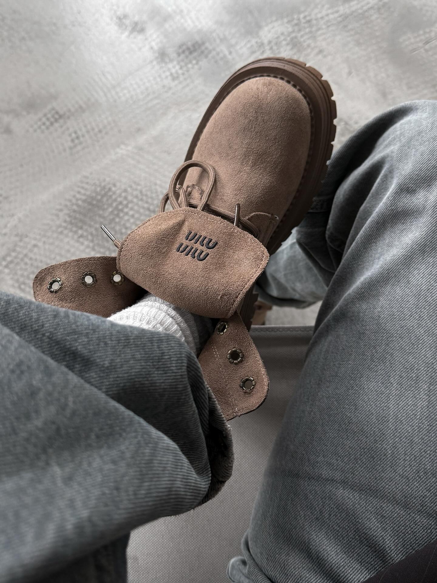 Suede Boots With Cushioned Fold-Over Collar