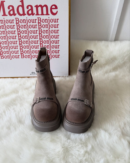 Taupe Suede Chelsea Boots