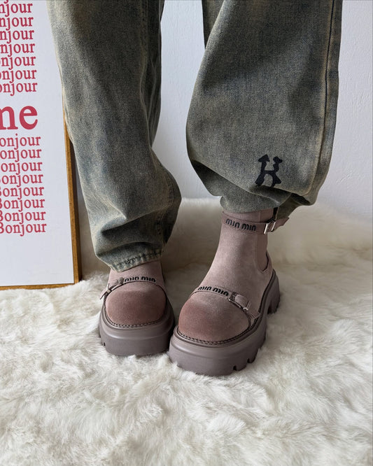 Taupe Suede Chelsea Boots