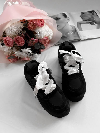 Platform Sneakers With Ribbon Laces