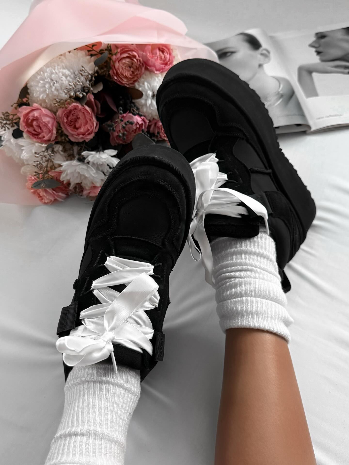 Platform Sneakers With Ribbon Laces