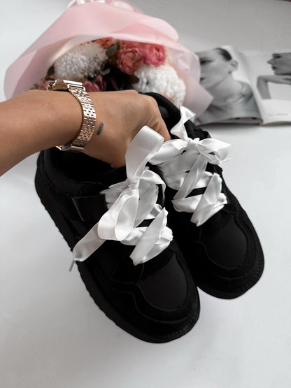 Platform Sneakers With Ribbon Laces