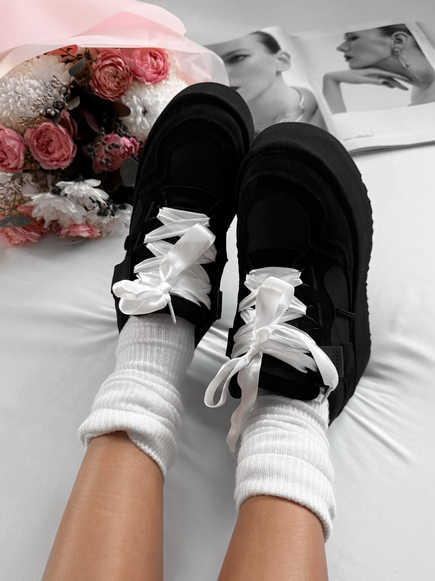 Platform Sneakers With Ribbon Laces