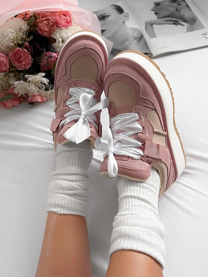 Platform Sneakers With Ribbon Laces