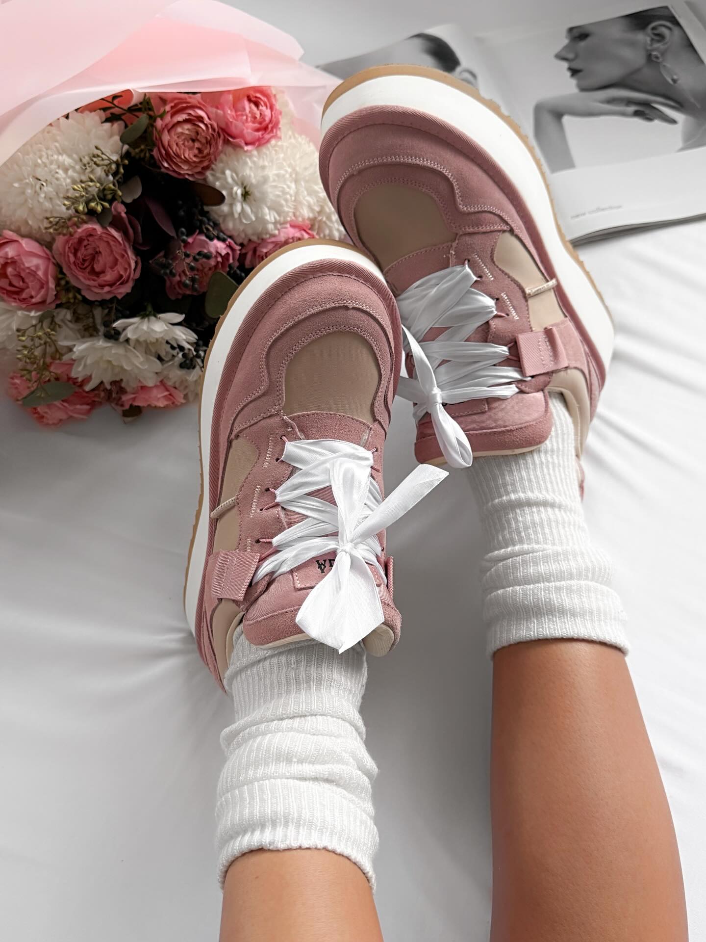 Platform Sneakers With Ribbon Laces