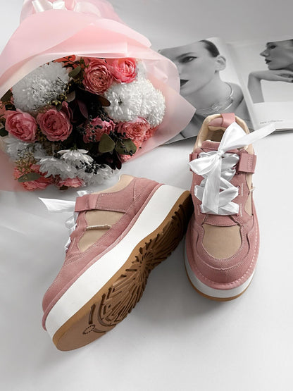 Platform Sneakers With Ribbon Laces
